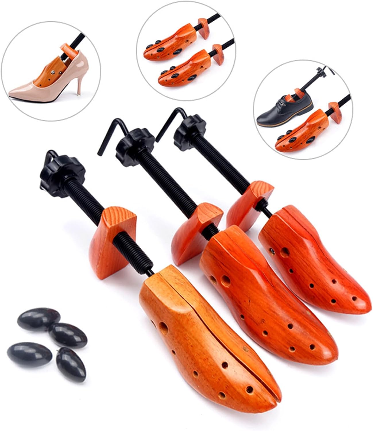 Shoe Trees, Pine Wood Shoe Stretcher,Boots Shaper Expander Shoe Support,Adjustable Shoe Widener Expander