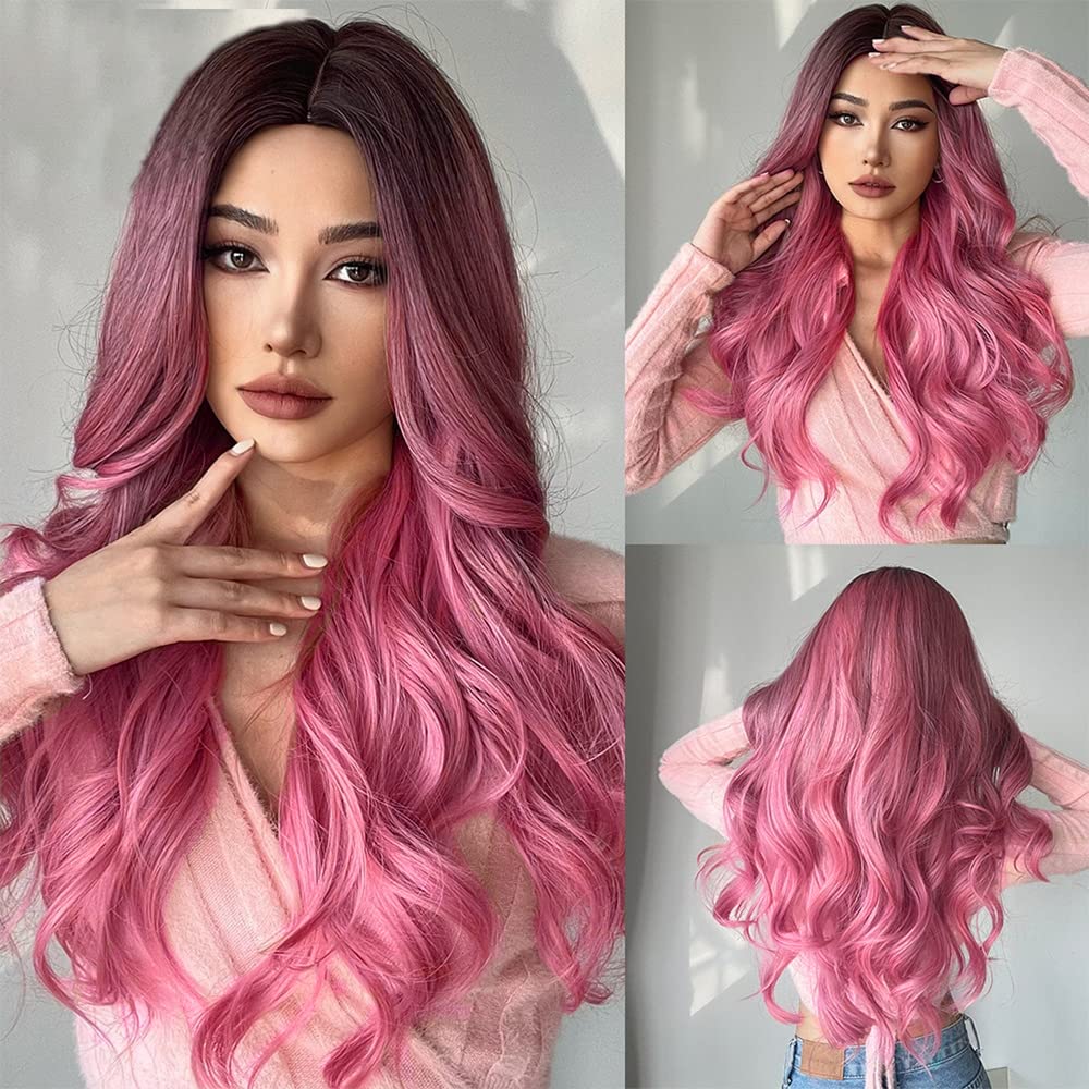 Amazon.com : Pink Body Wave Bundles Human Hair 1B/Pink Human  display picture 1