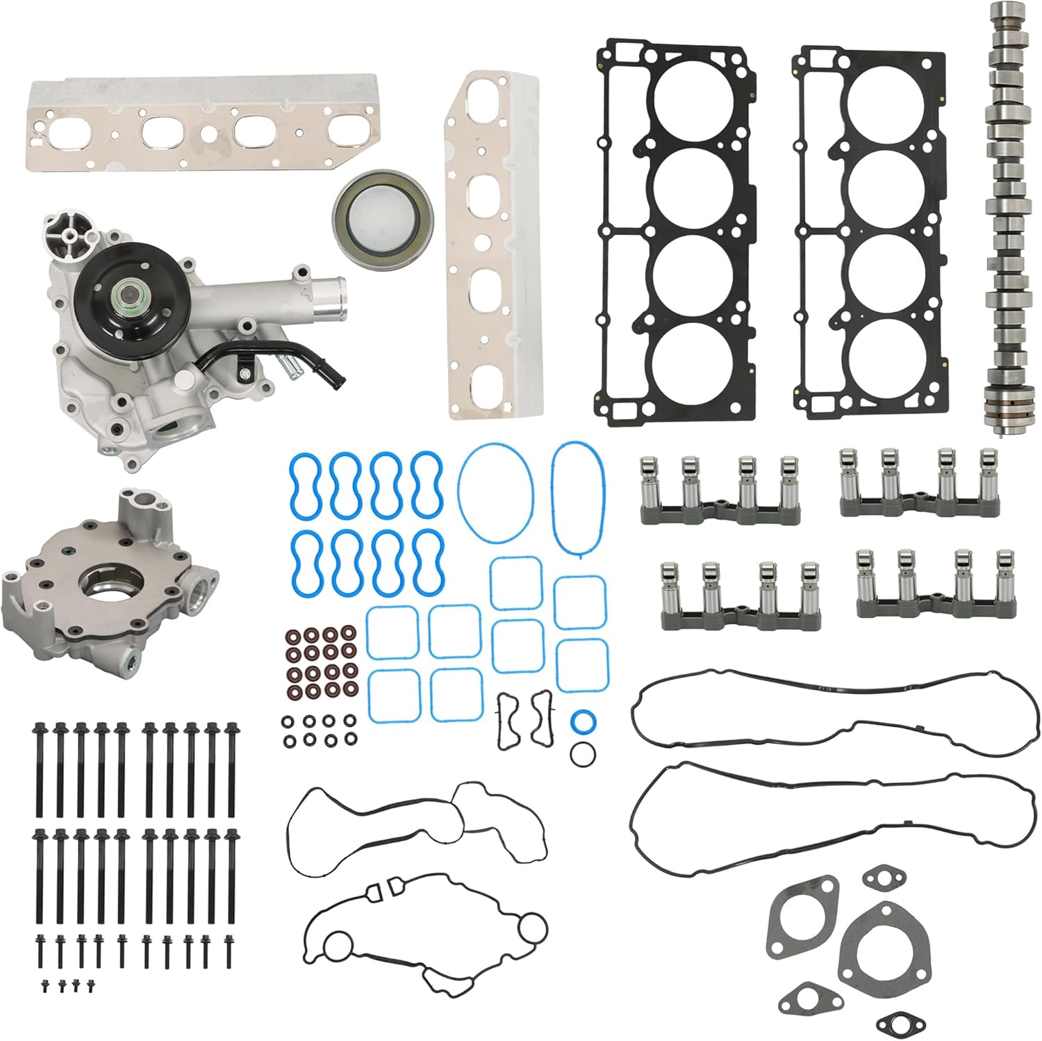 Lifters Kit Cam Oil and Water Pumps Replacement for RAM 1500 5.7L V8 2009-2019 NON MDS 53022263AF 5038784AD HS54418B M452 5192066AD