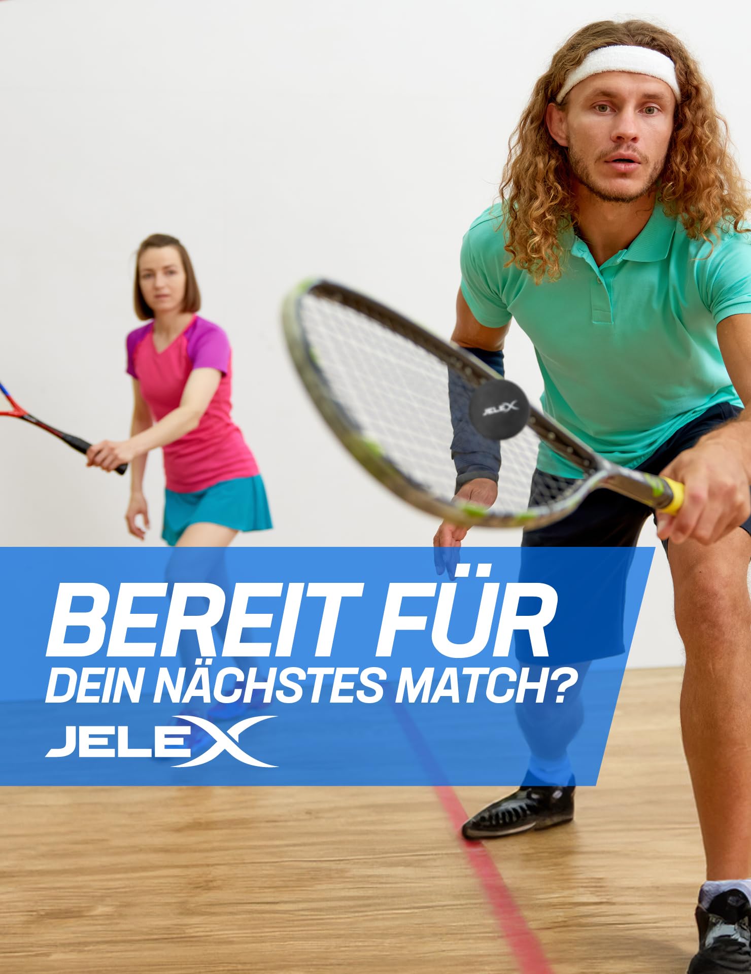 JELEX Crosscourt 12er-Set Squash Bälle aus Gummi-Material mit 4 cm Durchmesser und einem Einzelgewicht von 22 g. Sehr Gute Flug- und Sprungeigenschaften, empfohlen für fortgeschrittene Spieler.