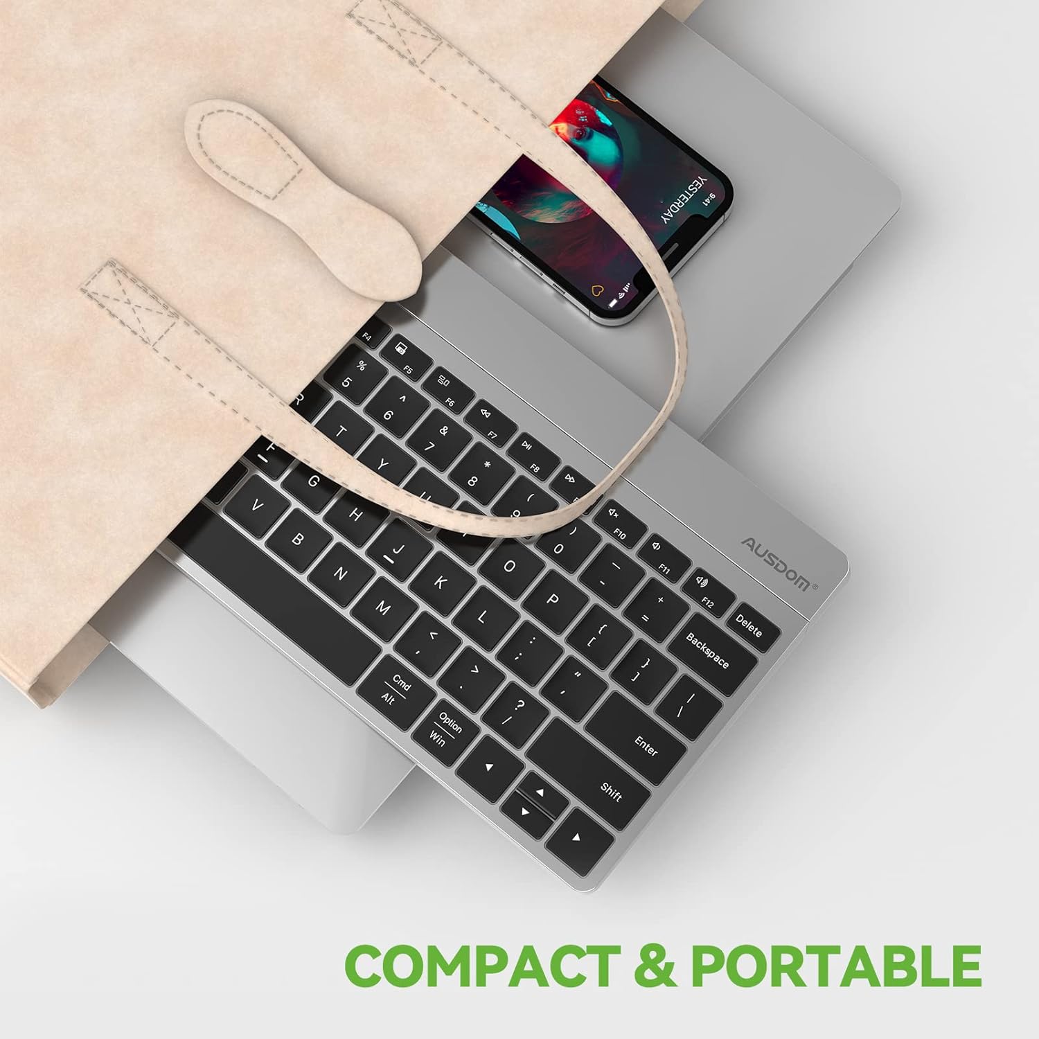 AUSDOM Wireless Bluetooth Tablet Keyboard with Stand for iPad 11-inch/iPad Air/iPad mini, Rechargeable Multi-Device Portable Keyboard for Galaxy Tab A8/A7/S6/S5 and Fire HD image 6 of 9 B0BM8QYZ5Z