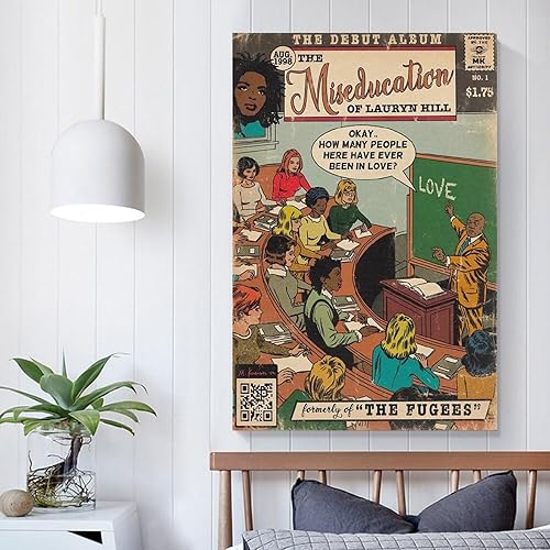 Miniatura 4 de DAXXIN Lauryn Hill The Miseducation of Lauryn Hill - Póster de 3 lienzos en lienzo decorativo para pared, sala de estar, dormitorio, decoración,