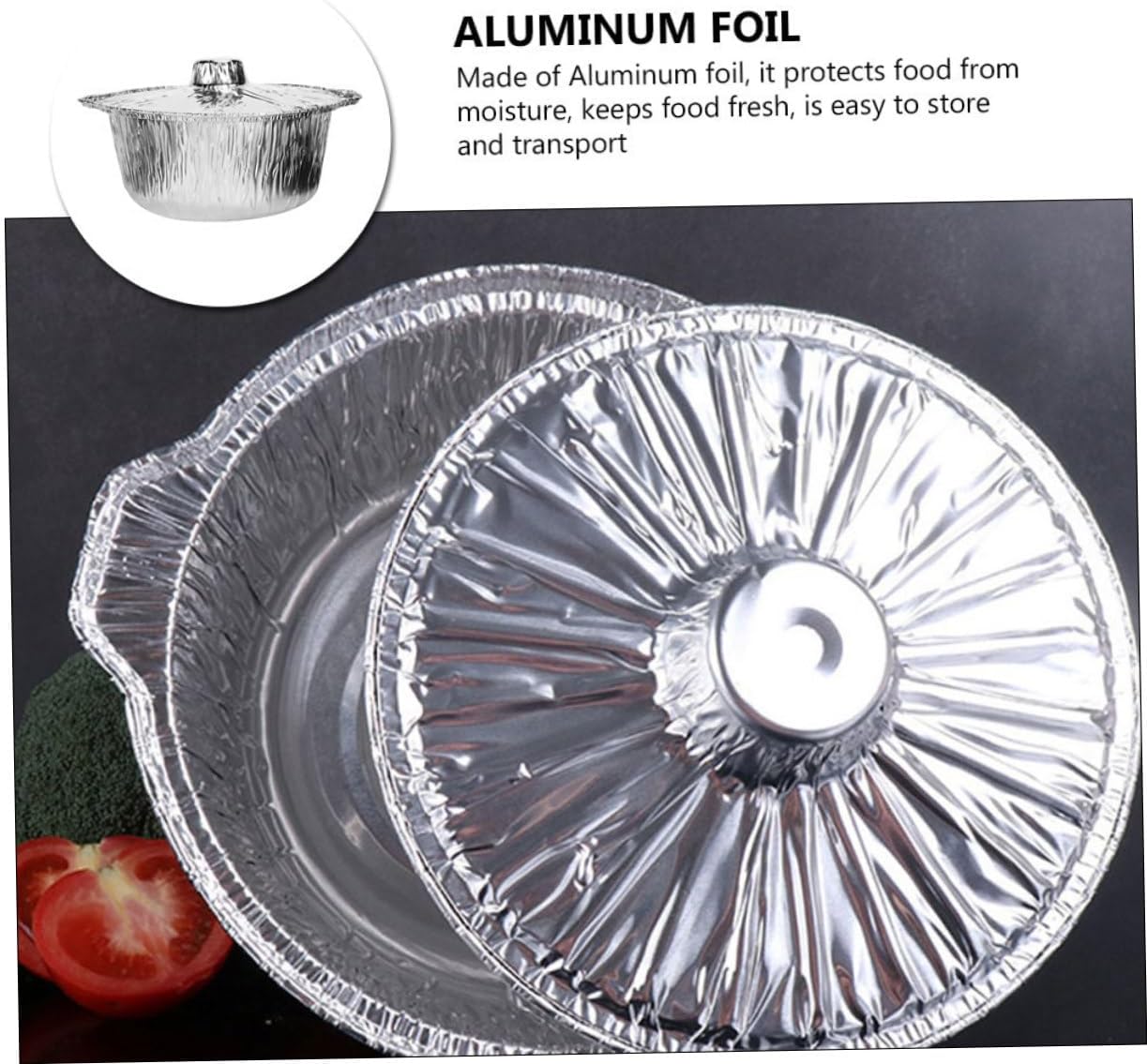 5pcs Aluminum Foil Pan Grill Cooking Pot Lid Aluminum Cookware for Camping BBQ Outdoor