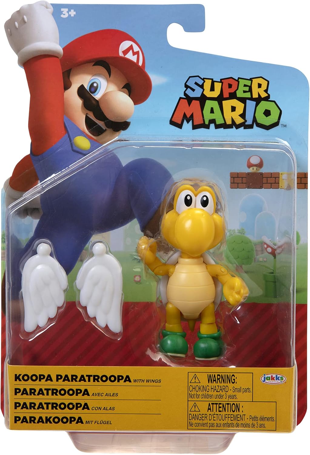 Super Mario Action Figure 4 Inch Green para Koopa Troopa Collectible Toy with Wings Accessory