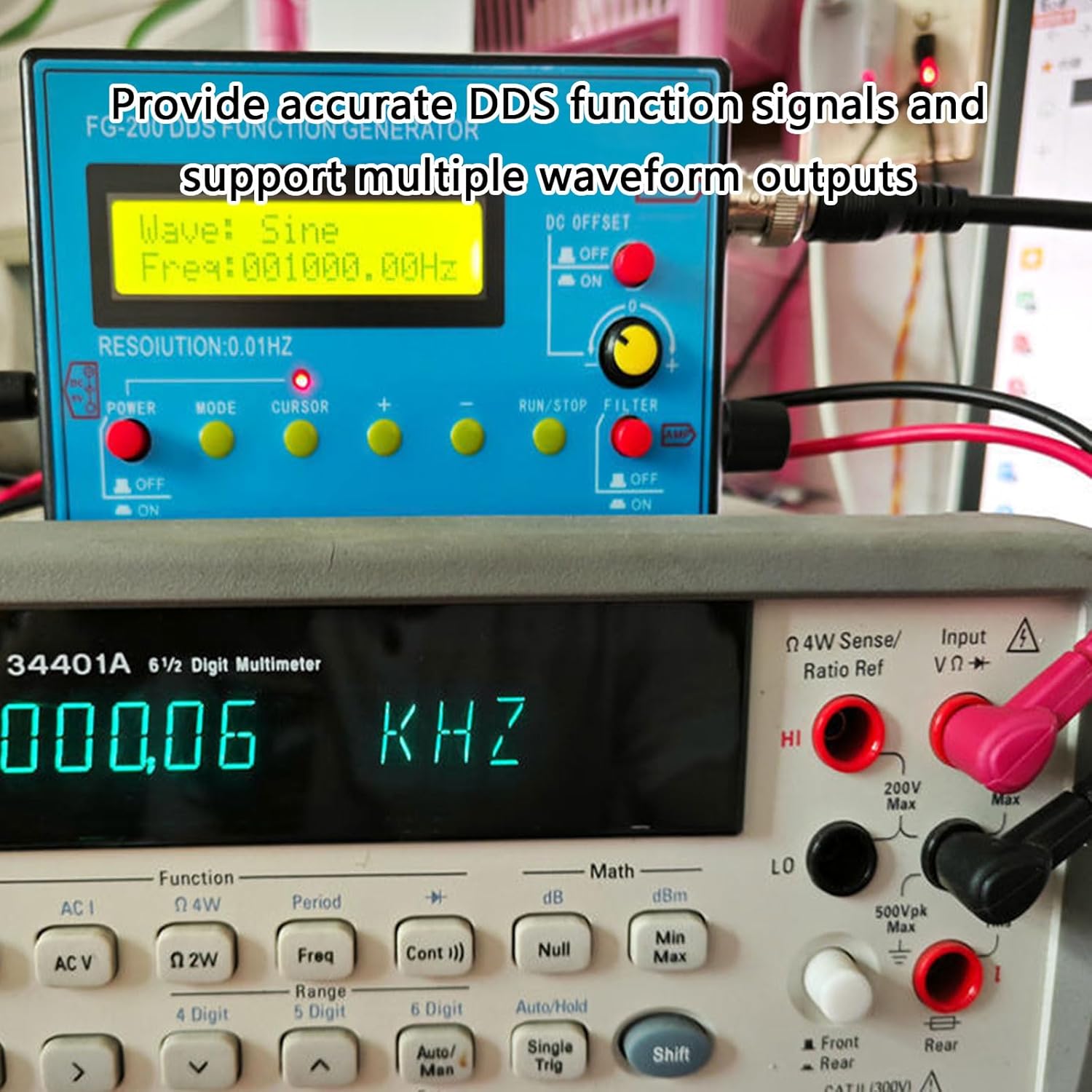 0.01Hz-500kHz Multifunction Waveform Generator Portable Signals Generator Frequency Generator With Resonator