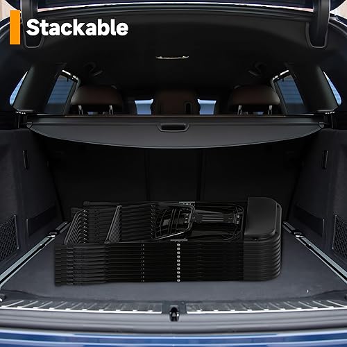 Miniatura 3 de Real Relax Juego de 10 sillas plegables de plástico, sillas plegables de plástico negro, perfectas para fiestas, eventos al aire libre,