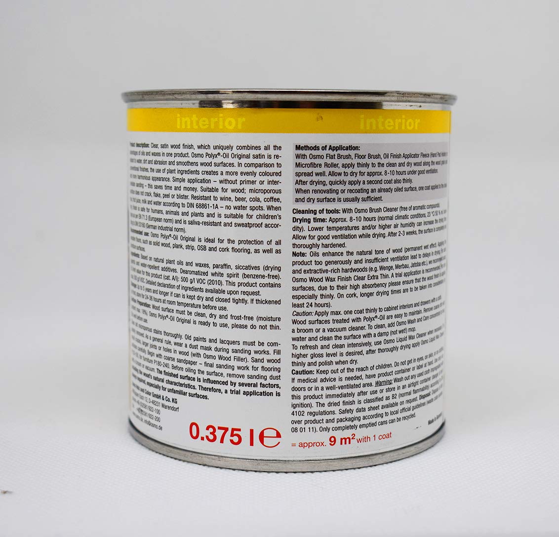 Resin Pro® OSMO Olio-Cera Dura Finitura Satinata per LUCIDATURA Resina, Legno 0.375l