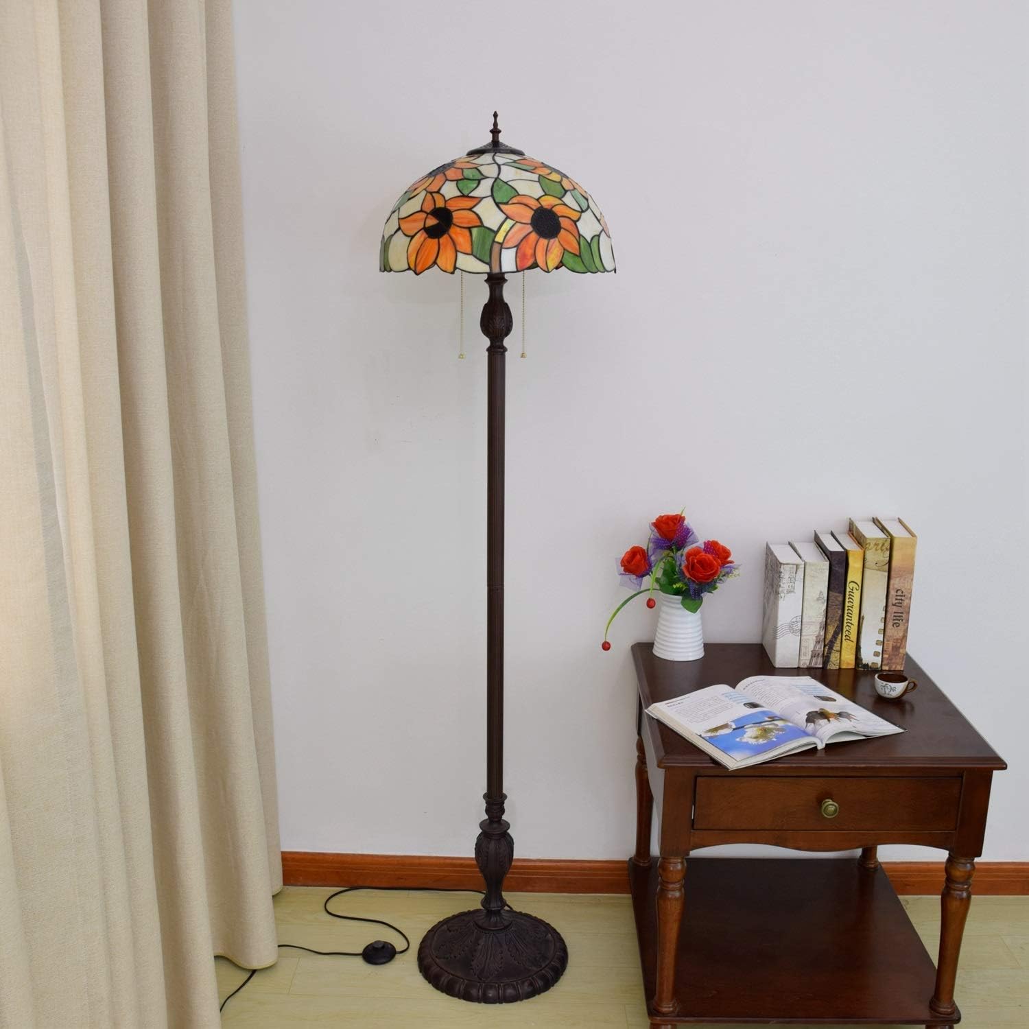 LRJSKWZC ティファニー スタイル フロア ランプ 研究リビングルーム