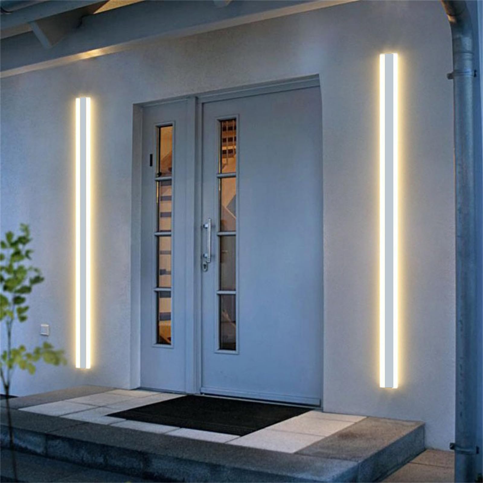 HELCEKOU LED Waterproof Garden Wall Lamp - Outdoor IP65 Sconce for Villa, Hallway & Stylish Long Strip Design Indoor Decoration