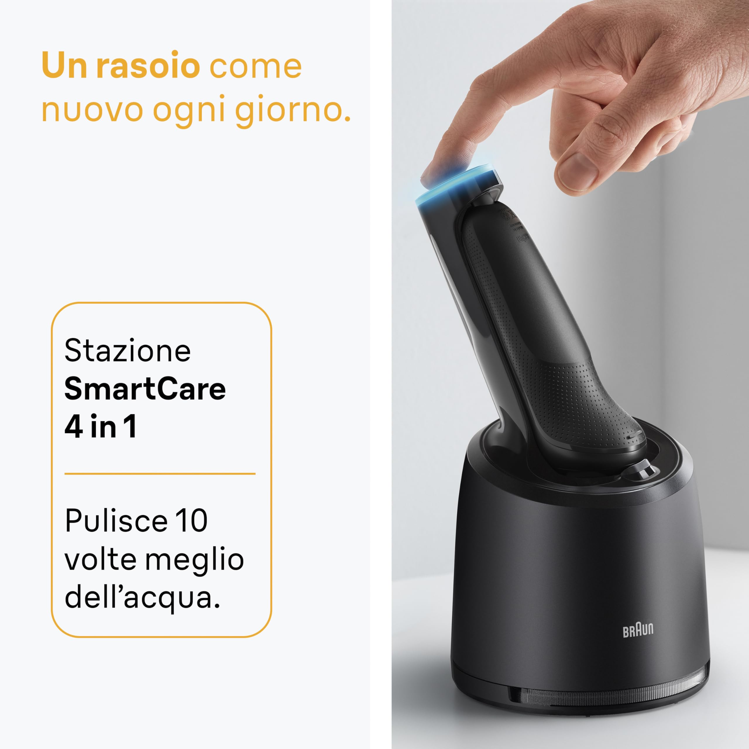 Braun Serie 5 Rasoio Elettrico Barba, Stazione Smartcare, 52-N7200cc, Nero