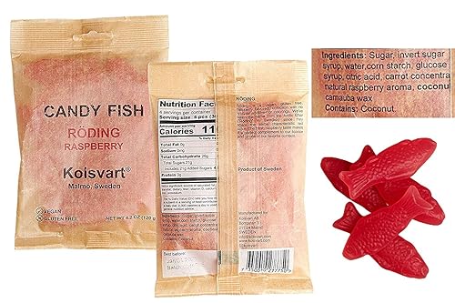 Miniatura 2 de Kolsvart - Caramelo sueco de frambuesa (vegano y sin gluten), 4.2 onzas (paquete de 5)