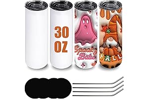 OFFNOVA 30 oz Sublimation Tumblers Blanks 4 Pack Skinny White Tapered Stainless...