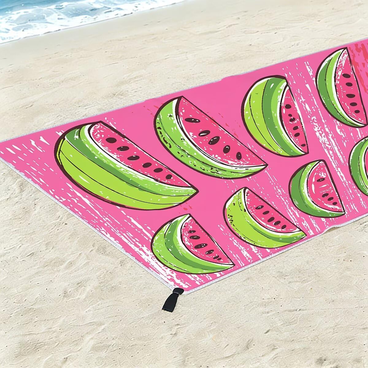 Telo Mare Microfibra, Telo Mare Grande 100x200cm 2 Pezzi, Asciugamano Palestra Donna Asciugatura Rapida, Antisabbia Asciugamano Microfibra, Leggero Asciugamani Palestra per Regalo (Anguria) -4340