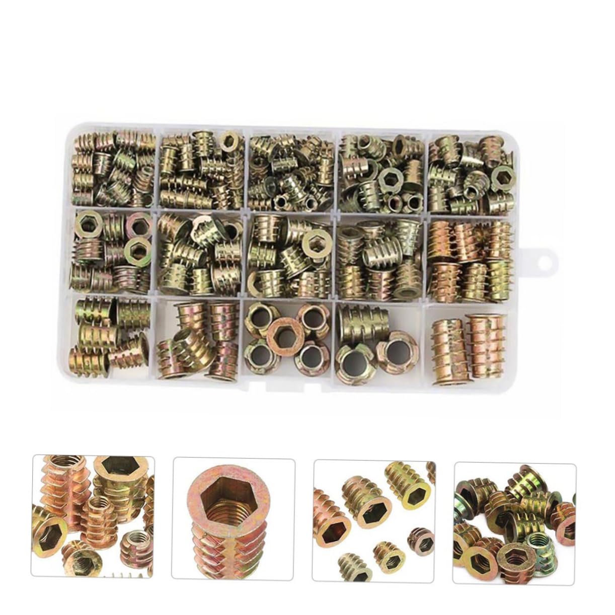Cabilock 460piezas Incrustadas Tuercas Material Metalico Para Muebles De Cocina Para Fijar Tornillos De Madera y Tuercas Atornilladas