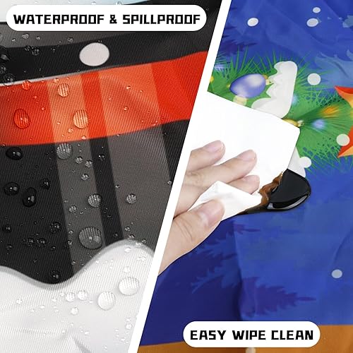 Miniatura 5 de Mantel redondo ajustable con manteles elásticos redondos para exteriores, mantel ajustable para mesas redondas, mantel de vinilo impermeable y