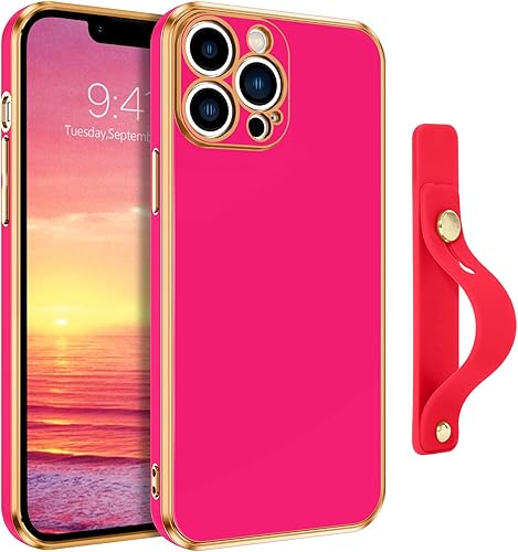 VENINGO Funda para iPhone 13 Pro Max, funda para iPhone 13 Pro Max, funda de TPU suave de ajuste delgado con pulsera ajustable, resistente a los
