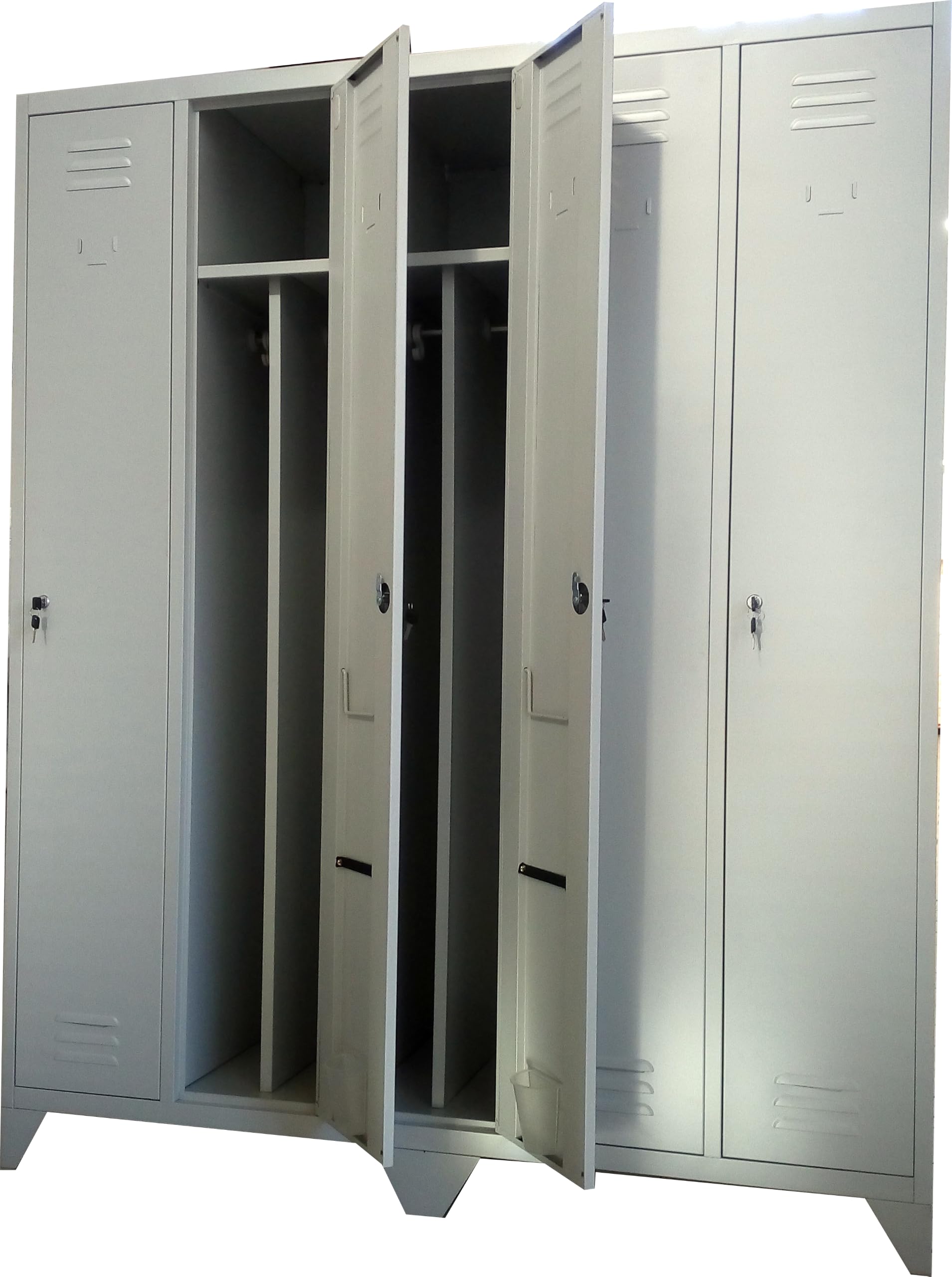 Armadio spogliatoio sporco pulito Modulabile da 1 a 5 posti | Da 1 a 5 Posti, Facile Assemblaggio, Doppio Scomparto, Struttura in Acciaio
