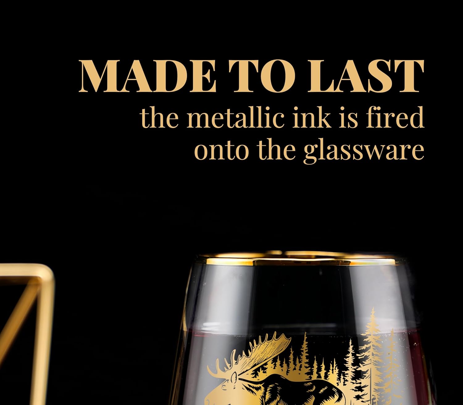 Onebttl Moose Gifts For Men and Women, Gift For Moose Lovers on National Moose Day, Birthday and Chirstmas, 17 Oz Stemless Wine Glass