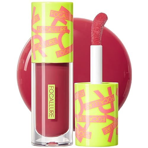 FOCALLURE Aceite de labios, hidratante, brillo labial hidratante, aceite transparente Toot Lip Glow Oil, acabado brillante brillante, antiadherente,