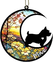 Vista 100 de Memorial personalizado para perro, adorno de Navidad de perro pastor alemán con nombre, razas personalizadas, atrapasador de luz para pérdida