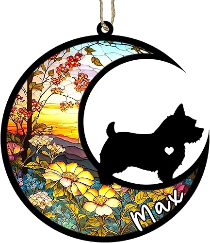 Miniatura 100 de Memorial personalizado para perro, adorno de Navidad de perro pastor alemán con nombre, razas personalizadas, atrapasador de luz para pérdida