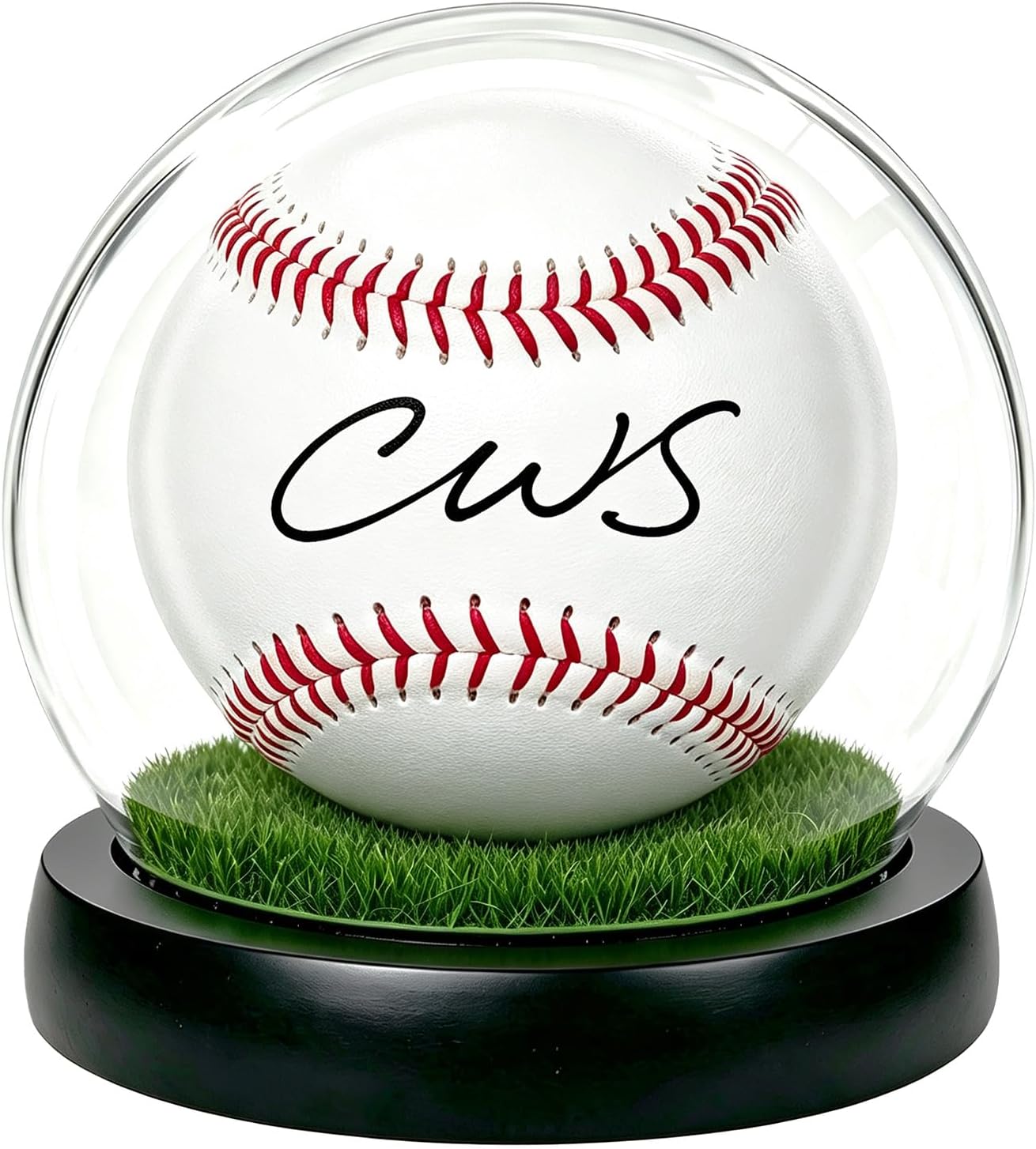 Baseball Display Case,Clear Real Glass Dome Baseball Gift Holder