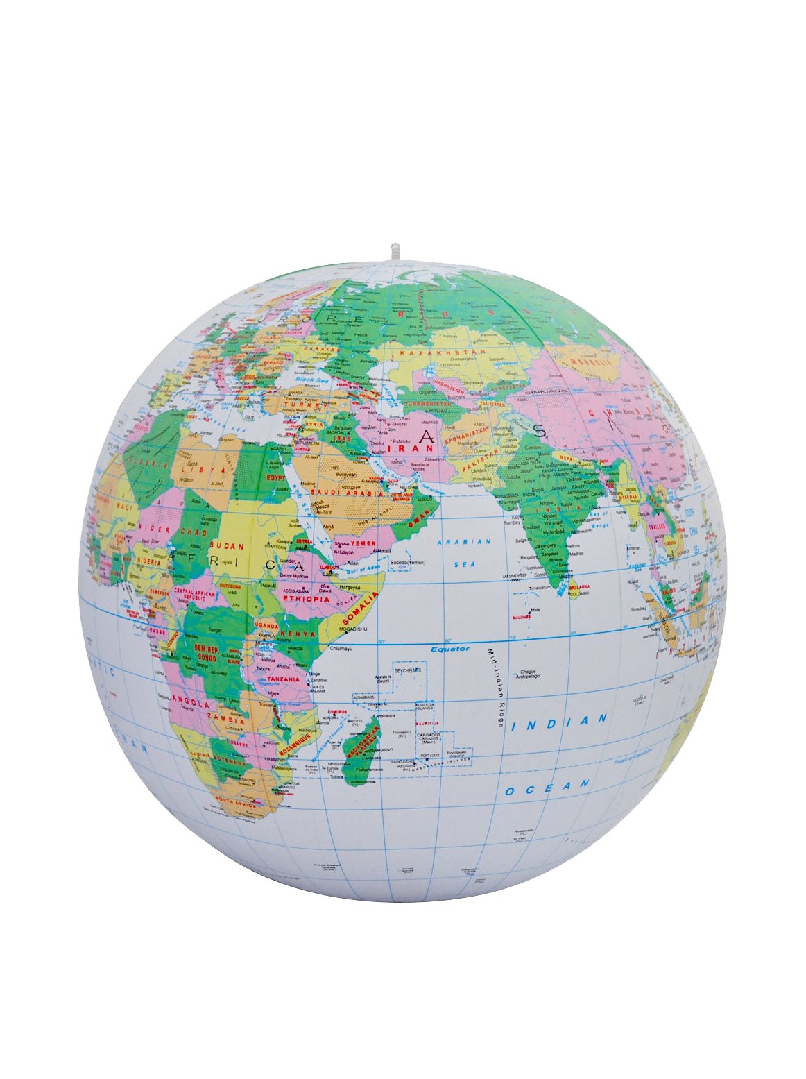Jet Creations Inflatable Globe, Political Globe, Light Blue, 24"