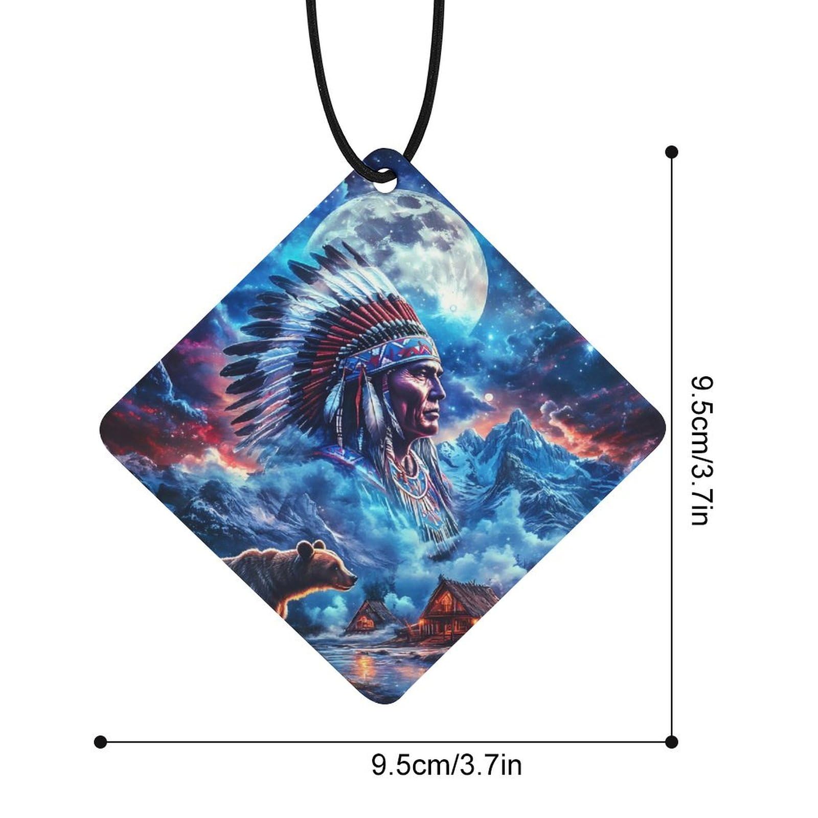 Indian Bear Car Air Freshener Hanging Aromatherapy Tablets for Car Accessories Rhombus