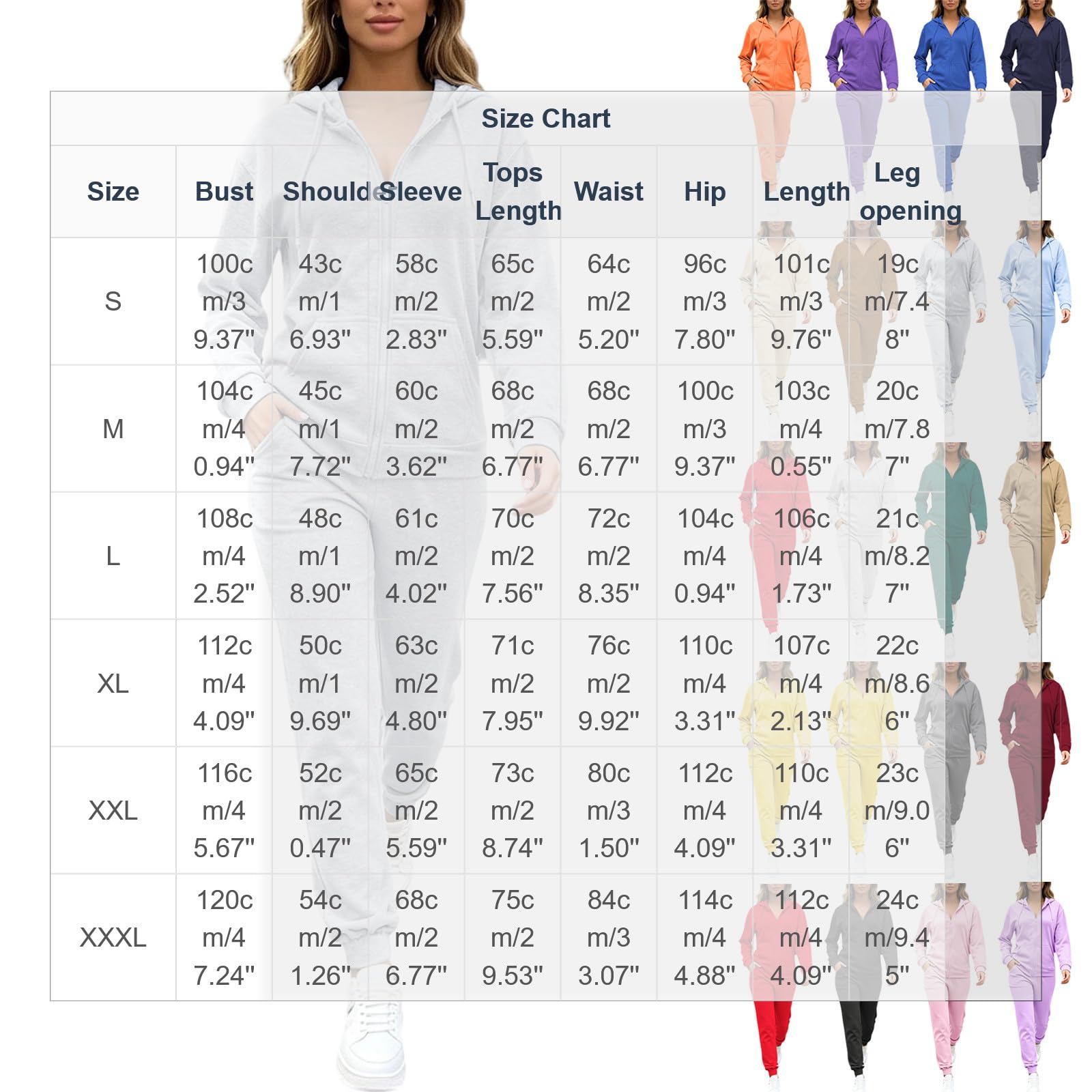Completo Donna Tuta Sportiva Felpa Pantaloni Jogging 2 Pezzi Ginnastica