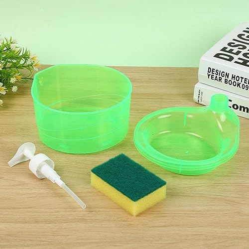 Miniatura 5 de Dispensador de jabón para lavavajillas, dispensador de jabón para lavar platos 2 en 1, dispensador de jabón de cocina con esponja, dispensador de