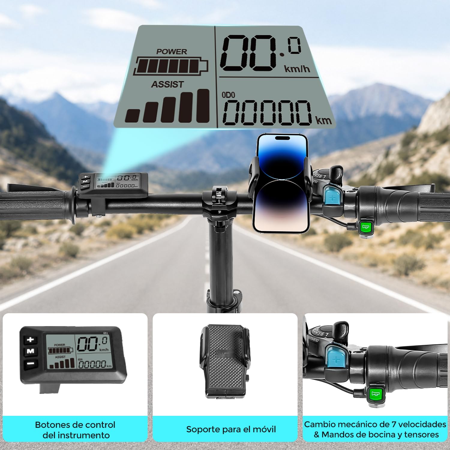 SAMEBIKE Bicicleta Eléctrica Plegable 20'' 250W Motor sin escobillas eBike para Commuting 48V 10Ah batería extraíble Electric Mountain Bike sillín Ajustable 80km autonomía máxima ebike Urbana