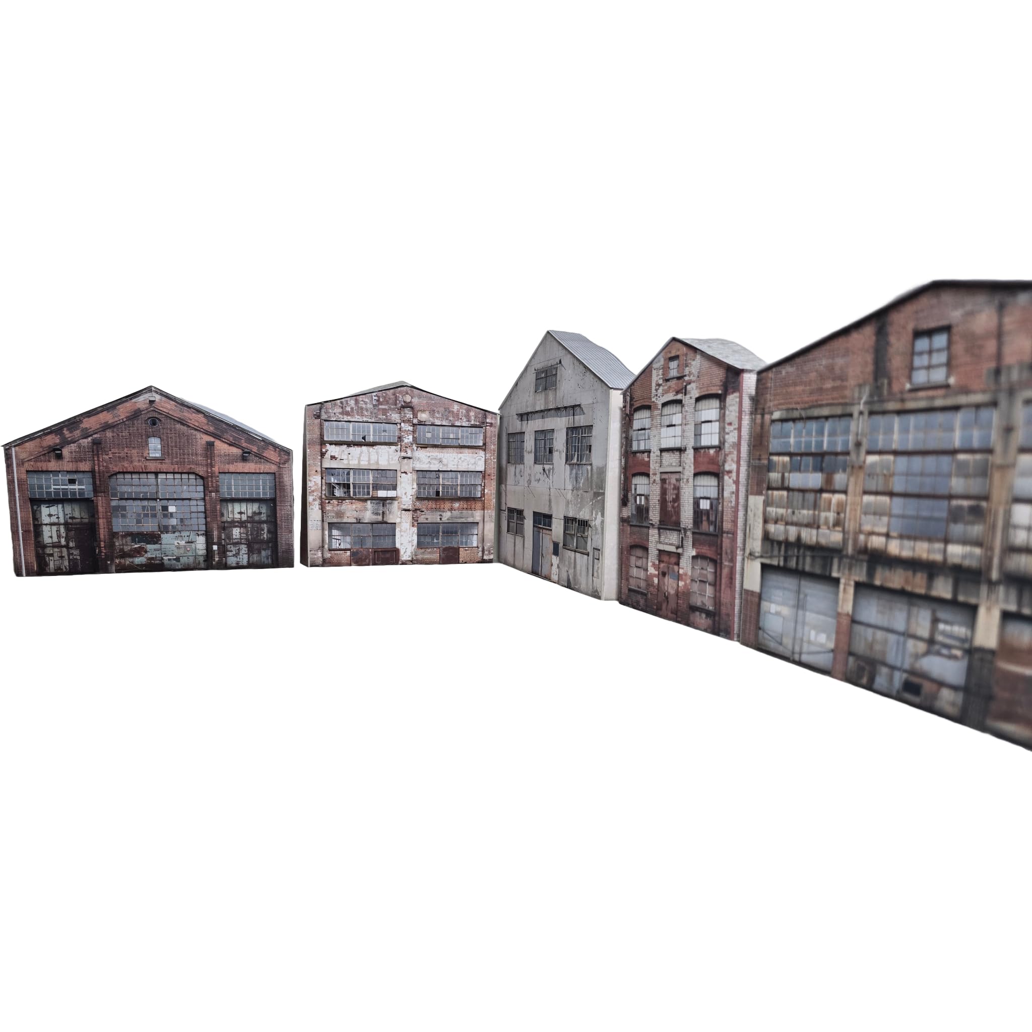 Low Relief Card OO Gauge Industrial Buildings Pack of 5 1/76 scale model Set 42