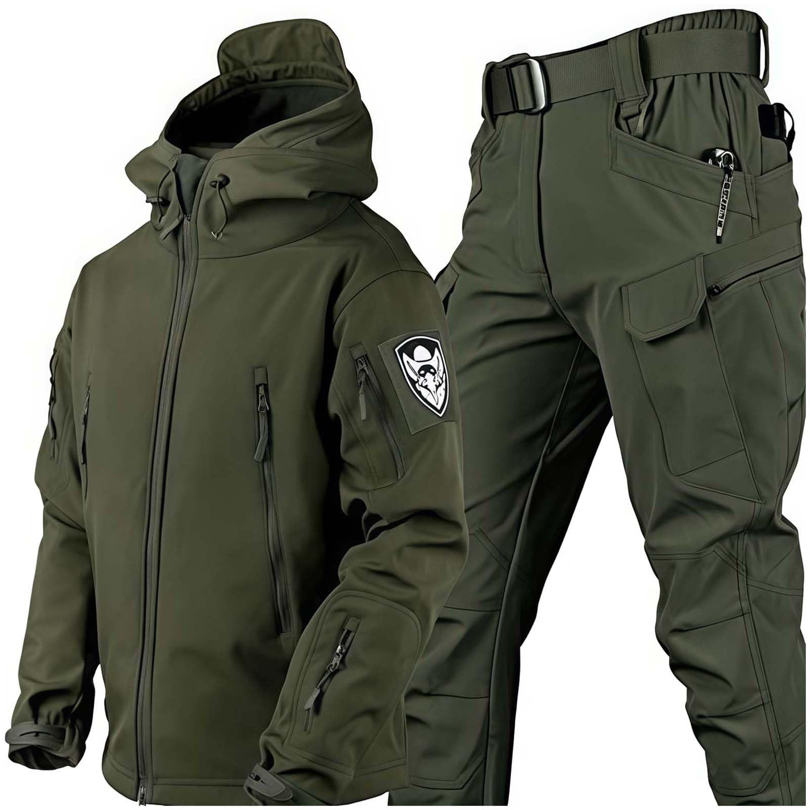 Military Soft Shell Suits, Men's Tactical Jacket And Pant, Waterproof Army Combat Suit Sets, Waterproof Camo Uniforme
