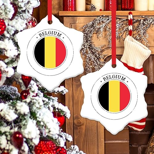 Miniatura 7 de Adorno de Navidad de recuerdo de la ciudad de Bélgica, bandera de Bélgica, relleno de calcetín de Navidad, adorno de cerámica, bandera nacional,