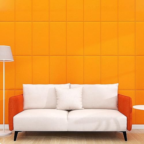 12 calcomanías de felpa para pared, cabecero tapizado para despegar y pegar, 23.6 x 11.8 pulgadas, acolchado de pared anticolisión, panel de pared