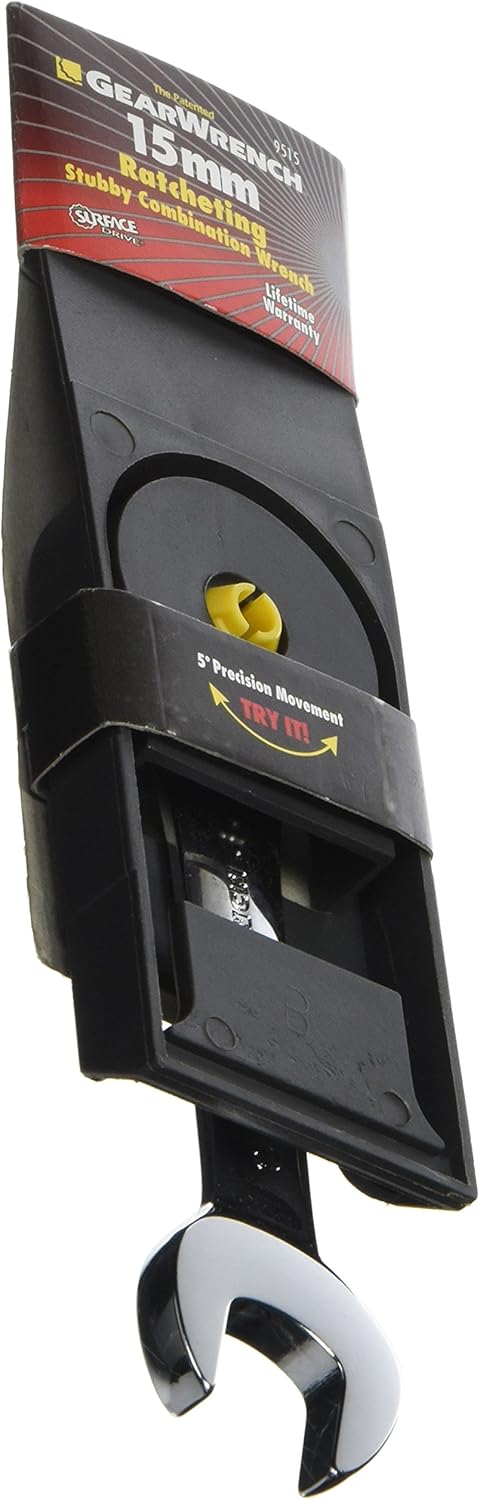 GEARWRENCH Stubby Ratcheting Combination Wrench 15mm, 12 Point - 9515D