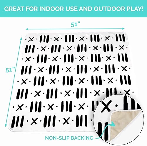 Miniatura 2 de JumpOff Jo Tapete de salpicaduras para bebé para debajo de la silla alta, lavable, impermeable, para el suelo de bebé para artes y manualidades,