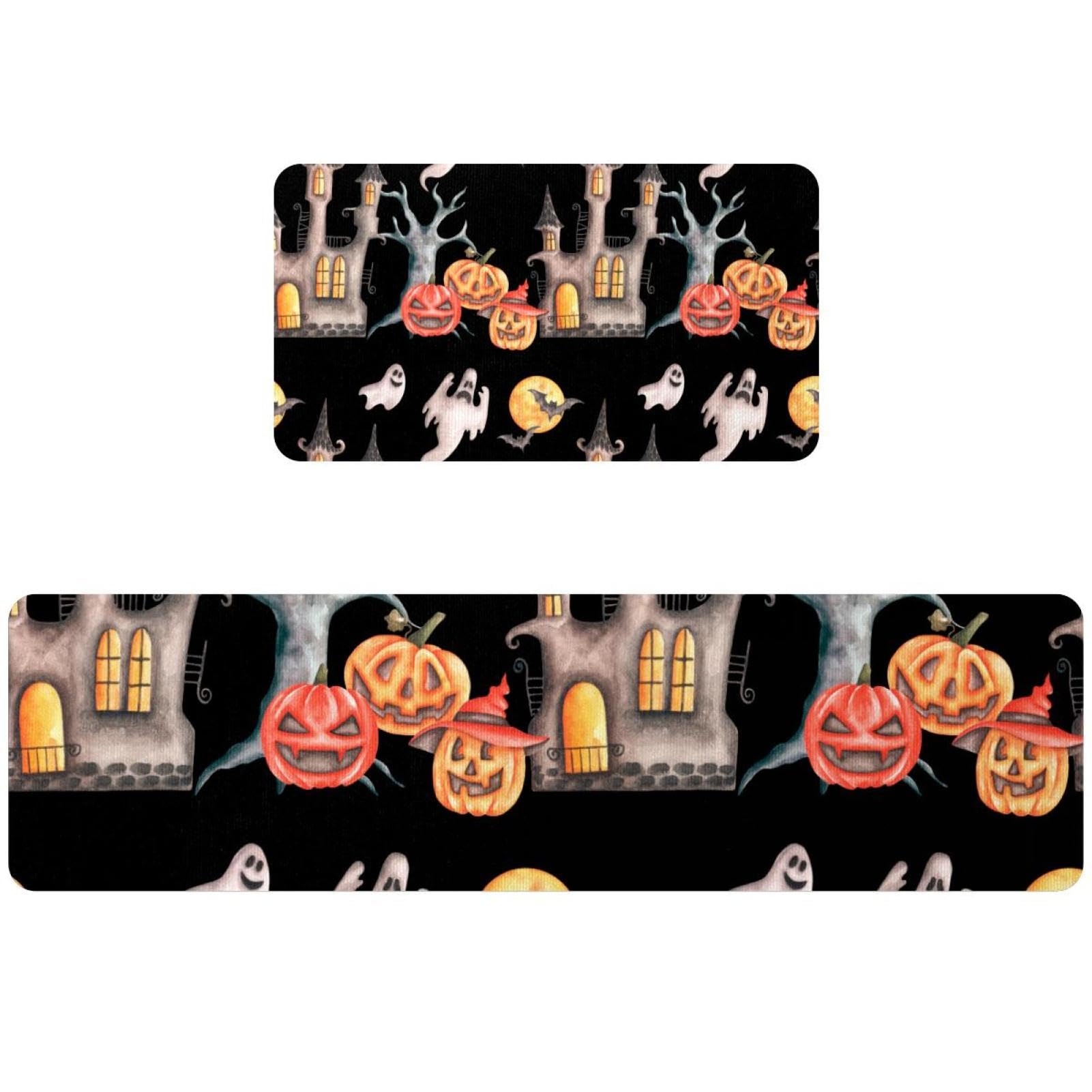 Tapis de cuisine d'Halloween pour buanderie et couloir design château