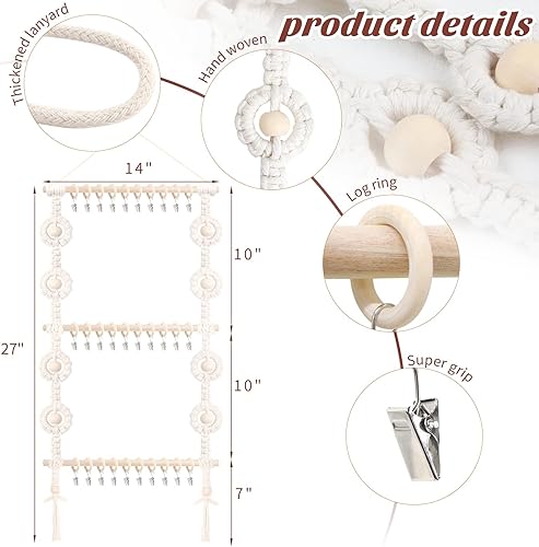 Miniatura 3 de POVETIRE Soporte para diadema para bebé, organizador de almacenamiento de accesorios y lazos para el cabello, decoración para colgar en la pared