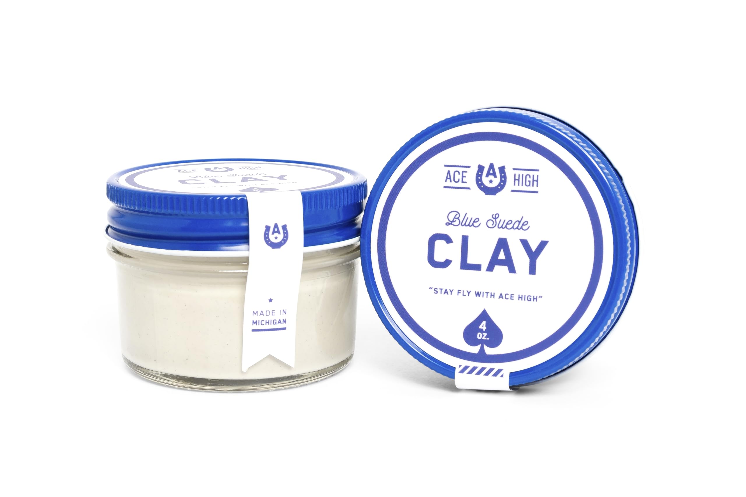 ace highBlue Suede Hair Clay 2-Pack, Strong Hold, Satin to Matte Finish, Adds Texture and Thickness, 4oz