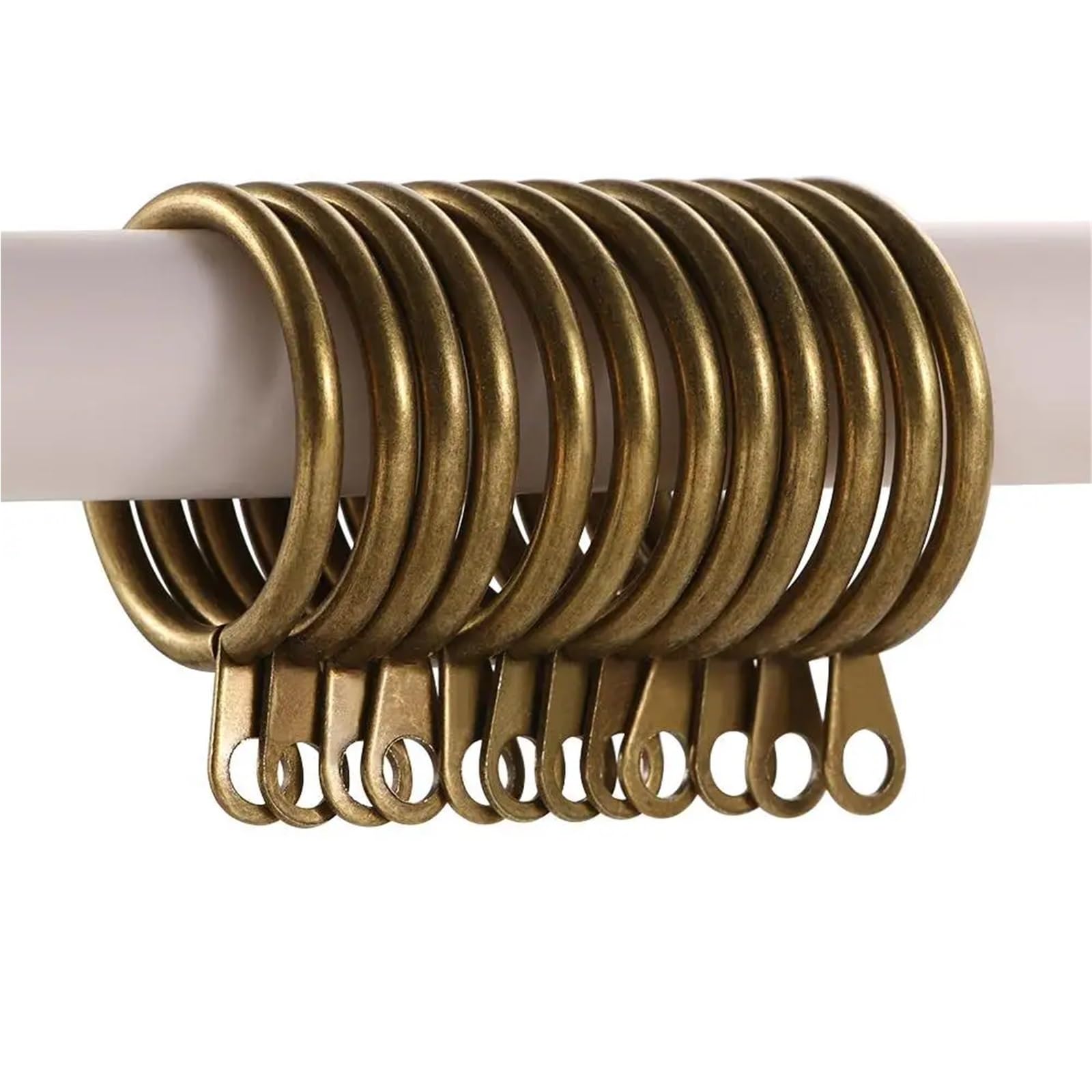 Anneaux de rideaux, Anneaux de rideaux avec œillets, 120 pièces, crochets circulaires romains en métal robuste for tringles à(Copper-120pcs)