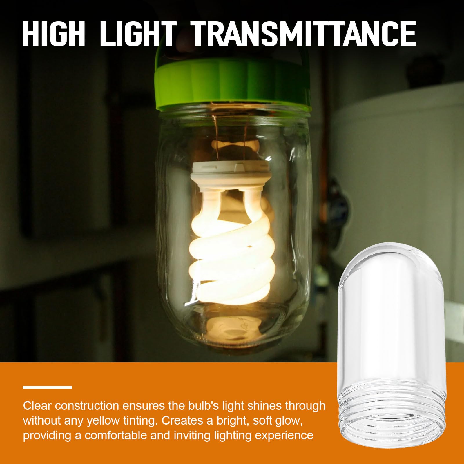 ERETOW L10-X007 Glas-Leuchtmittelabdeckung für begehbare Kühlschränke und Dunstabzugshaubenlampen 31900, bruchsichere Glas-Lichtkugel-Abdeckung, Ersatz für Küche, Außen- und gewerbliche Leuchte