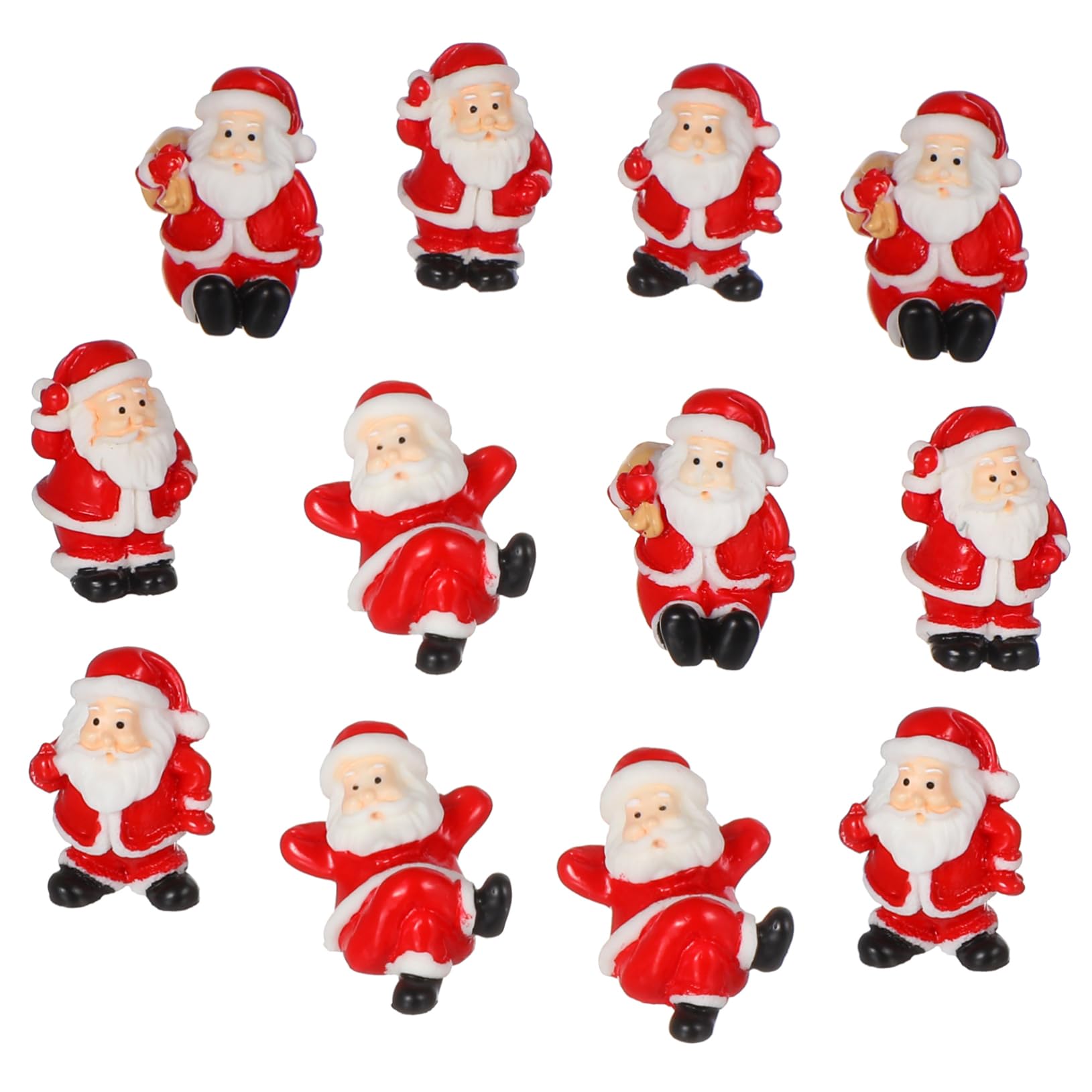 FONDOTIN 24pcs Santa Claus Ornaments Christmas Miniatures for Home Office Decor Festive Desktop Statues Adorable Gardening Accents