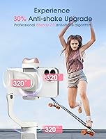 Vista 5 de hohem iSteady V2S - Estabilizador de cardán para teléfono inteligente, cardán de 3 ejes para iPhone, seguimiento de IA, estabilizador de teléfono