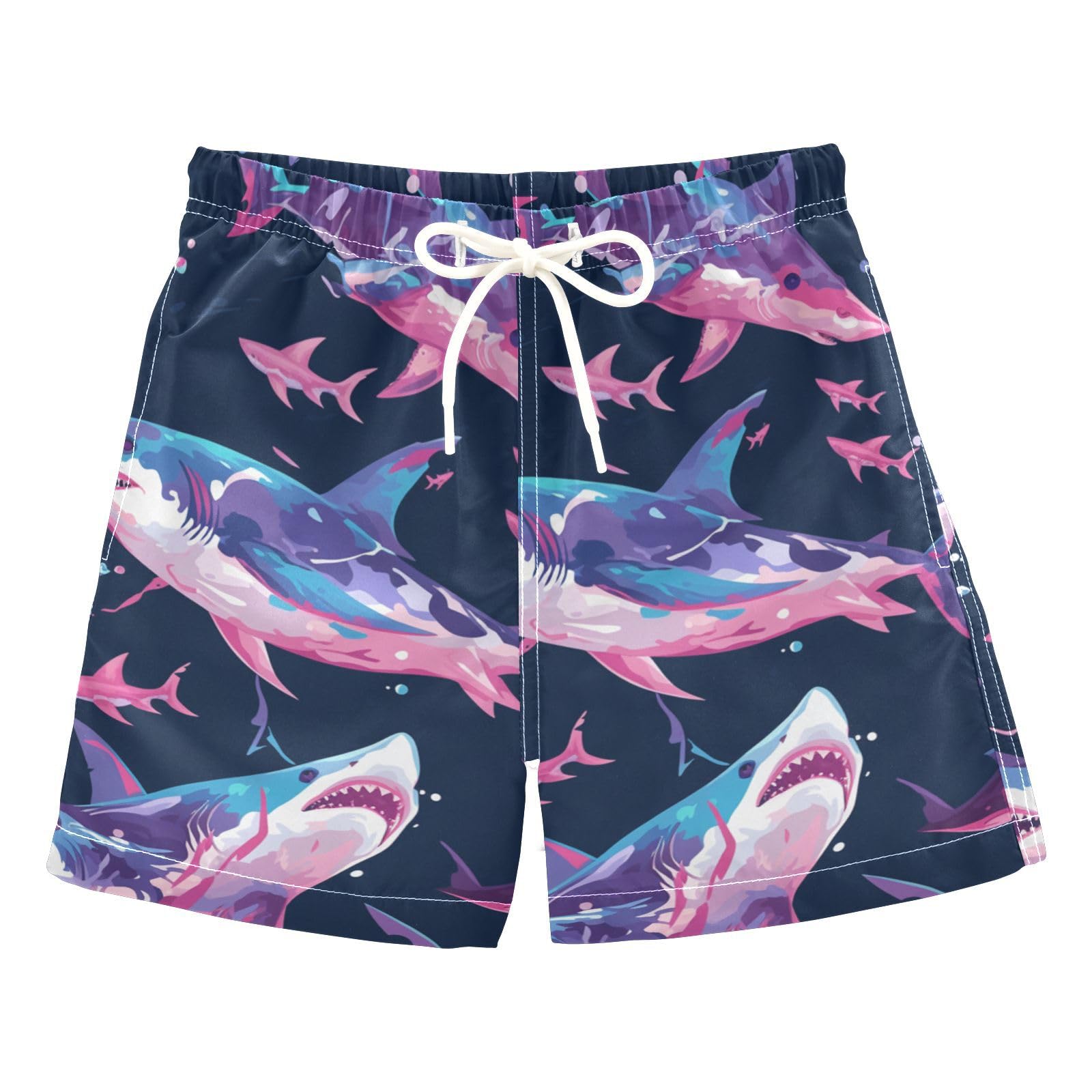 Zathe Fish sea Ocean Navy Blue Toddler Swim Suits Youth' Presents Boys Toddler Boardshorts Kids Swimwears Birthday Presents 4T