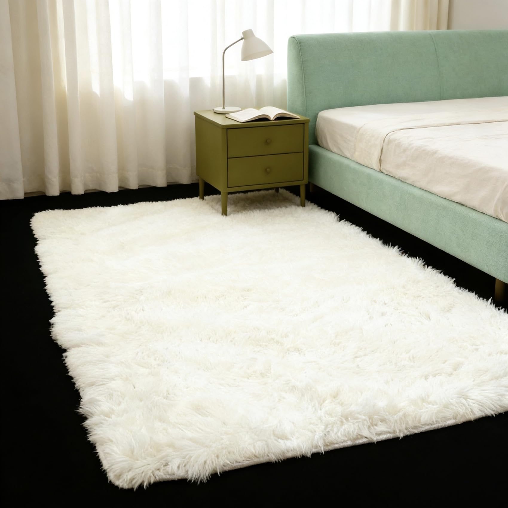 Tapis de salon moderne blanc pour réchauffer l'ambiance de la chambre