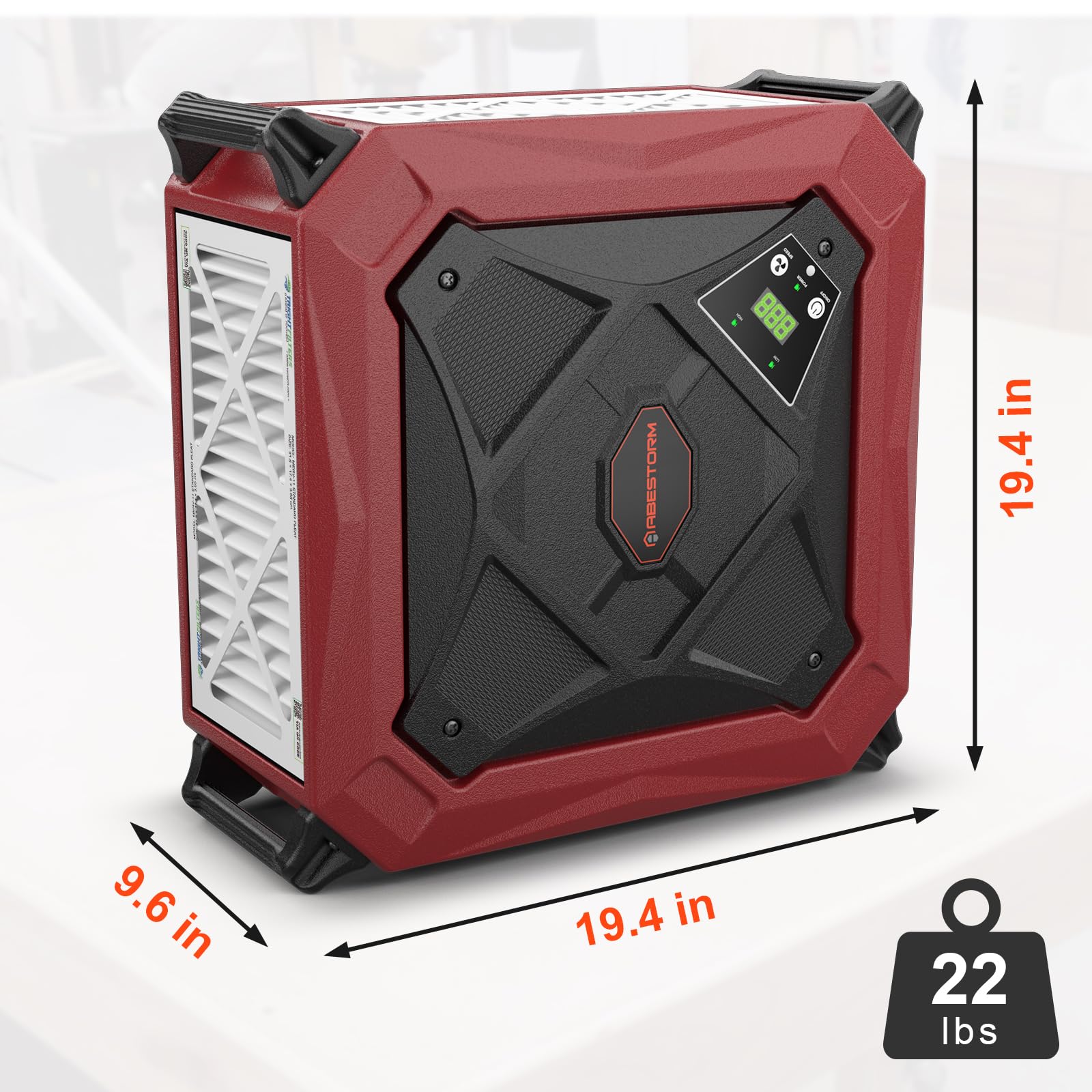 Abestorm - Sistema di filtrazione dell'aria 1080CFM, collettore di polveri da officina con potente ventilatore a vortice, adatto per la lavorazione del legno, garage, officine, fino a 1100 mq. ft.