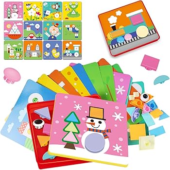 Amazon Remoking 形合わせ おもちゃ パズル 幼児 ブロック 形合わせ 知育 玩具 女の子 男の子 子供おもちゃ 知育パズル 学習玩具 ボタン 幾何認知 色彩認識 創造力 想像力 プレゼント 贈り物 絵12枚 はめこみ 形合わせ おもちゃ