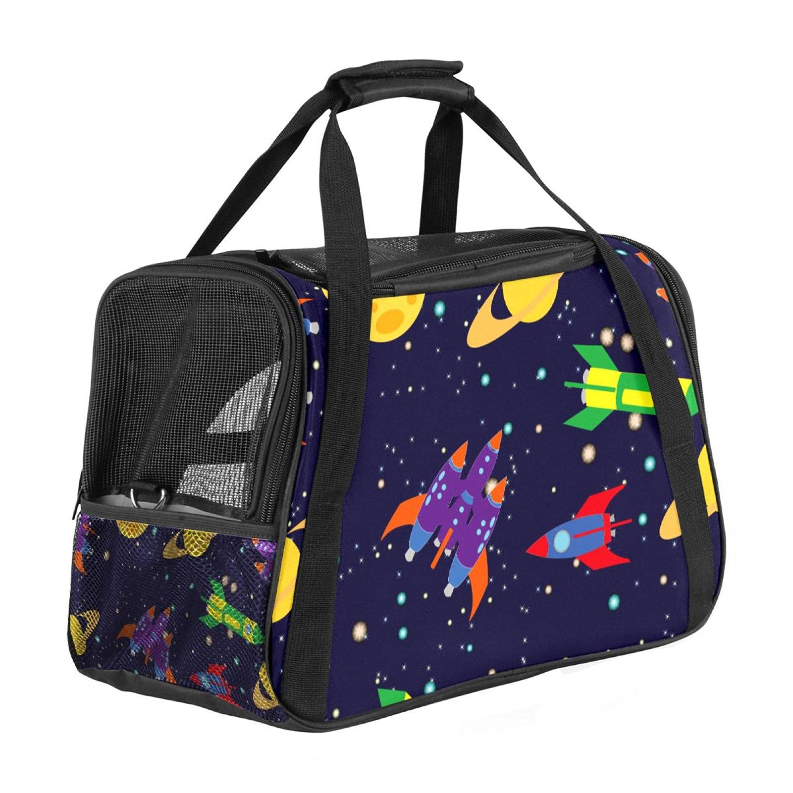 Bolsa de viaje aprobada por aerolíneas para gato, transportín blando de planetas