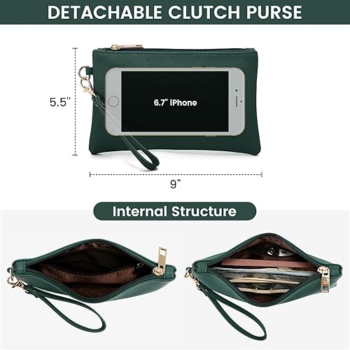 Miniatura 6 de LOVEVOOK Bolsa para laptop para mujer, bolsa de mano de gran capacidad, juego de bolso de hombro de cuero, maletín de trabajo profesional para